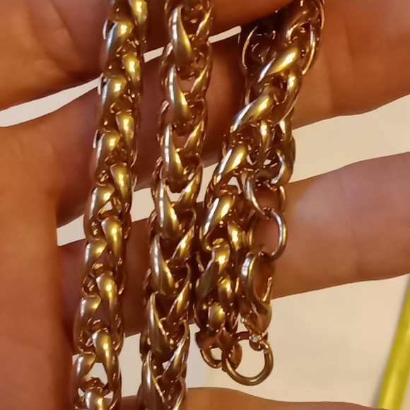Men's gold tone rope chain #290 - Picture 3 of 5